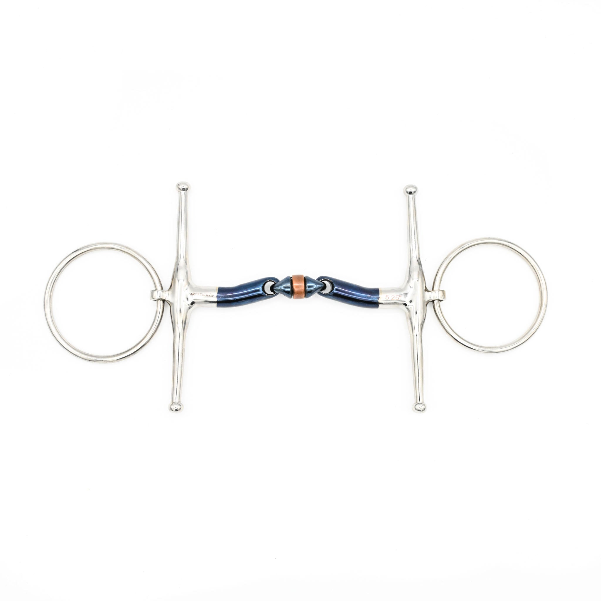 Full Cheek Ported Blue Sweet Iron Snaffle Bit - 5.5" Stainless Steel Horse Bit By Flying Horse