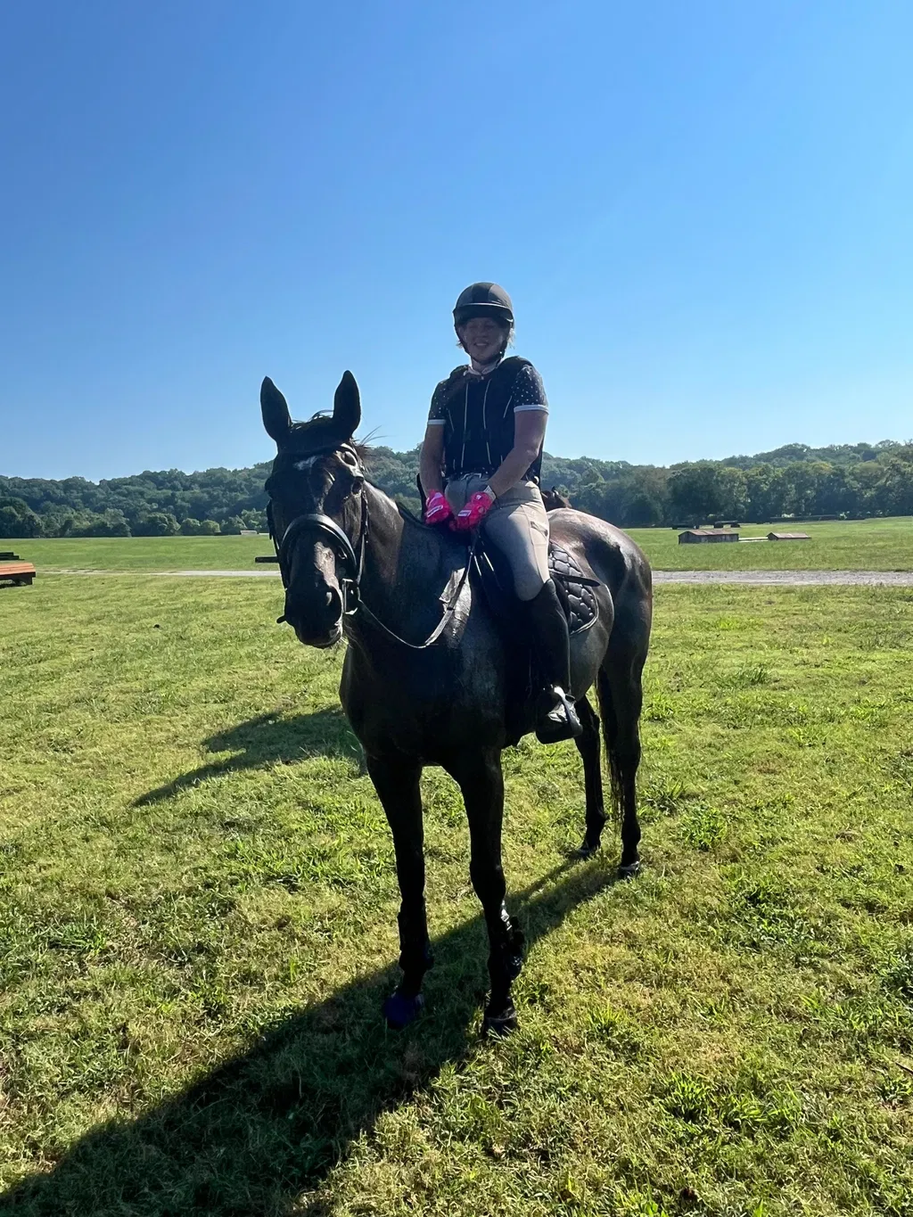 Rider on her sensitive Thoroughbred mare